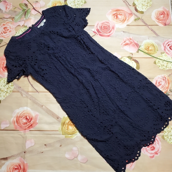 Boden navy blue eyelet dress - Picture 2 of 9